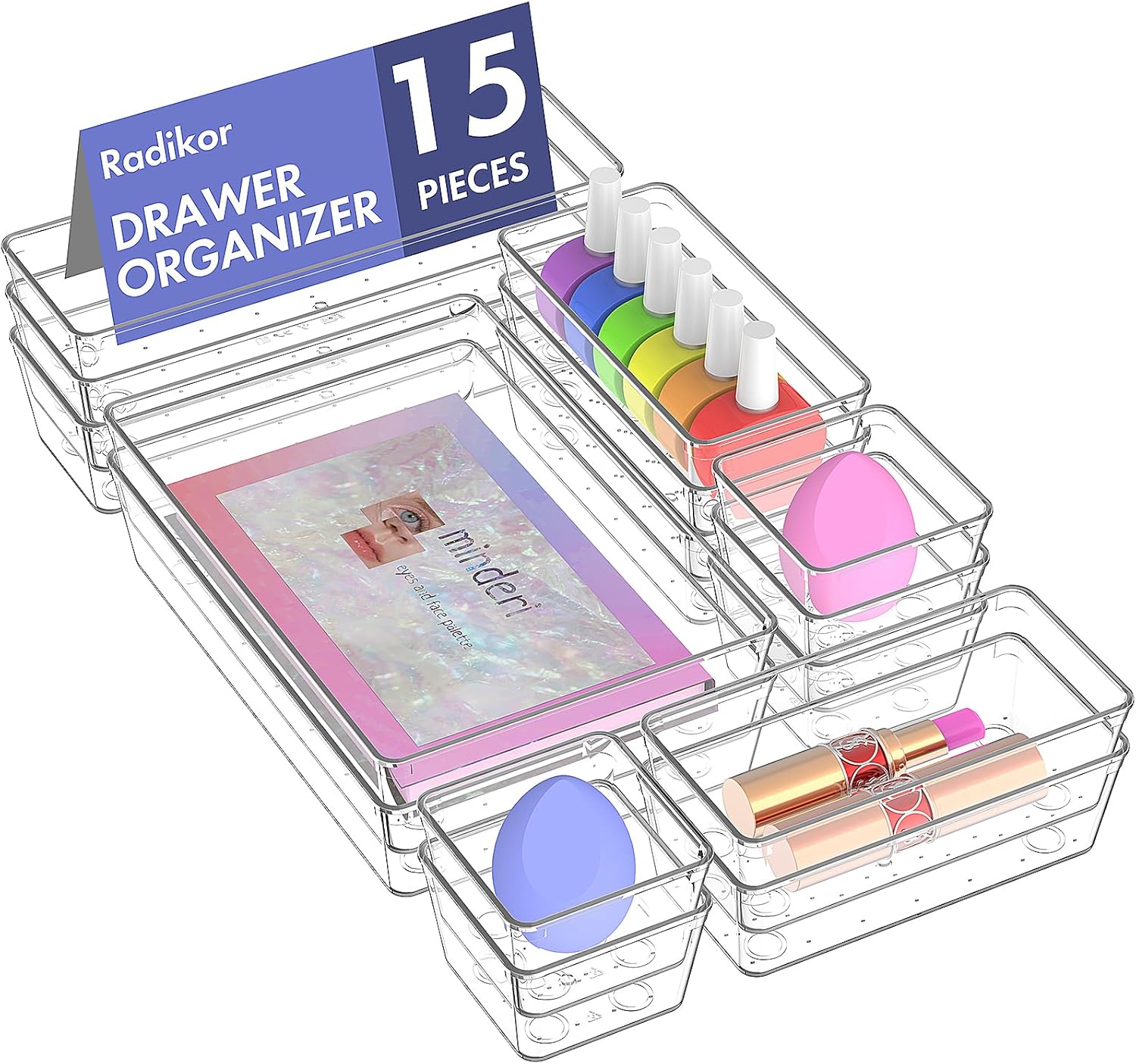 Radikor Drawer Insert Drawer Organiser Pack of 15 Dressing Table