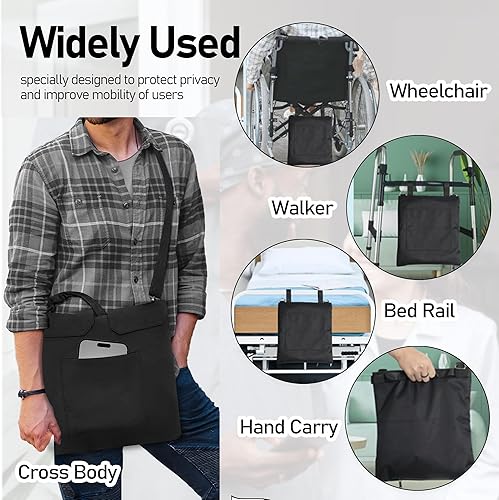 Miniatura 5 de Soporte para bolsa de catéter para hombres y mujeres con cubierta de tubo de drenaje, correa ajustable, funda para bolsa de catéter Foley
