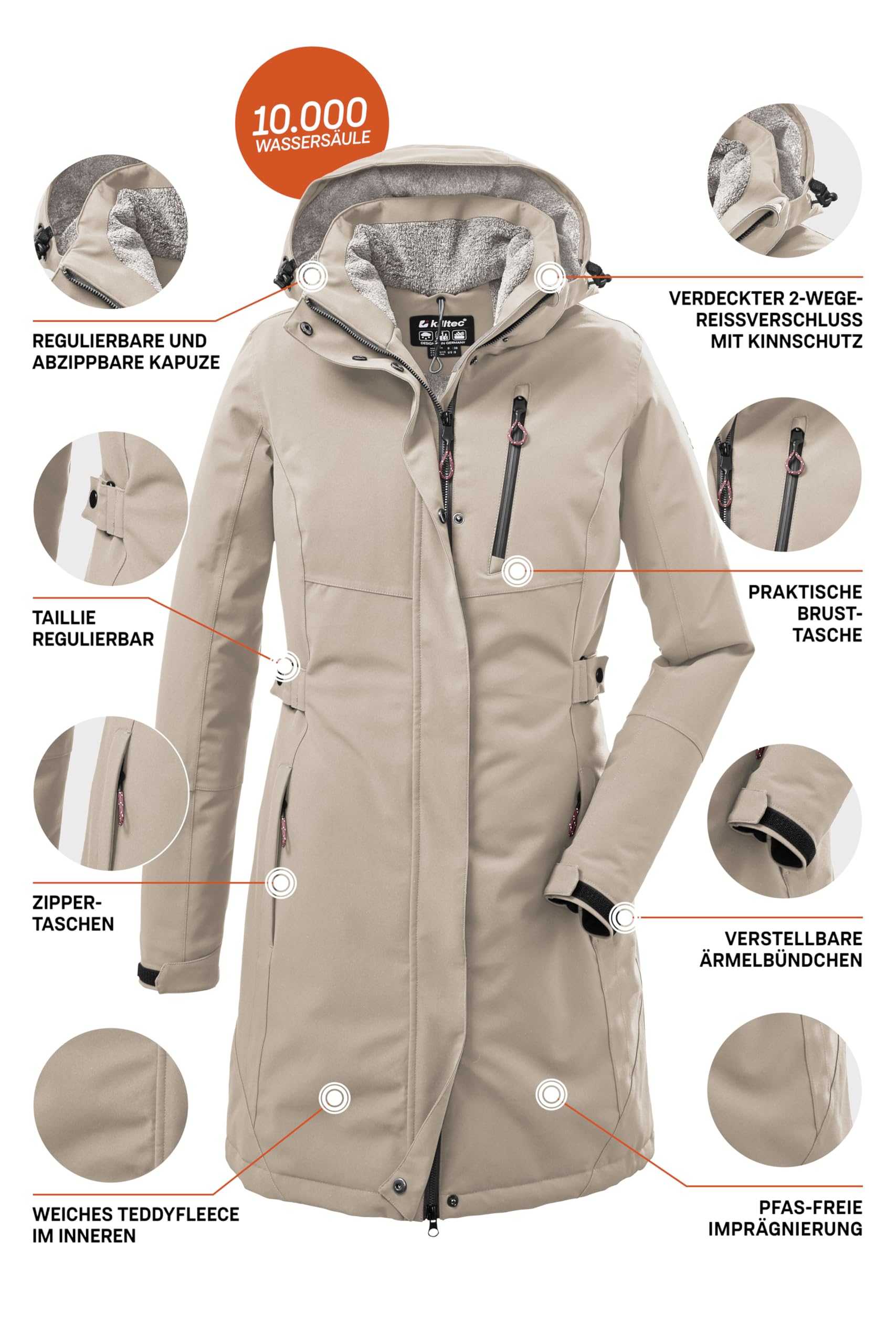 Killtec Kow 165 Wmn Prk Parka/parka fonctionnelle avec capuche zippée Women´s (lot de 1)