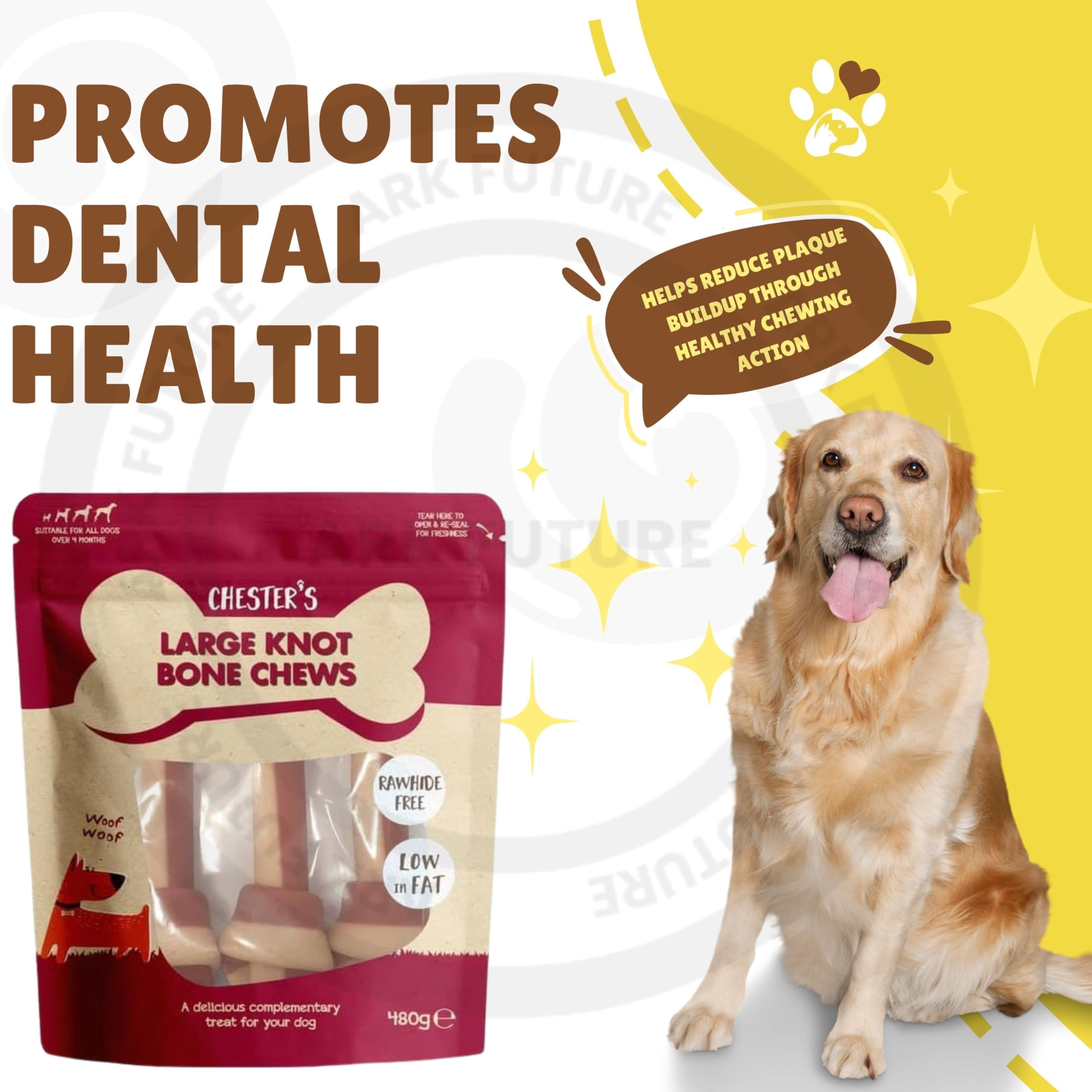 Ark future Chester's Large Knot Bone Chews for Dogs 480g, 480 g (Pack of 1) - Image 2