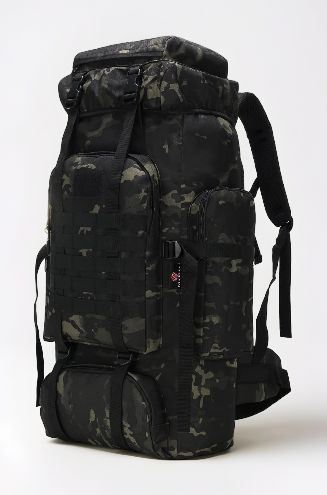 WintMing 70L Camping Hiking Backpack Molle Rucksack Waterproof Traveling Daypack, No Internal Frame