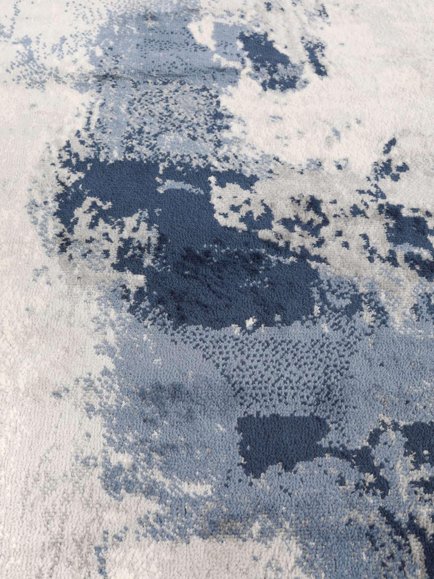 RugVista Mila Tapis, Ø 200 cm, Bleu/Gris