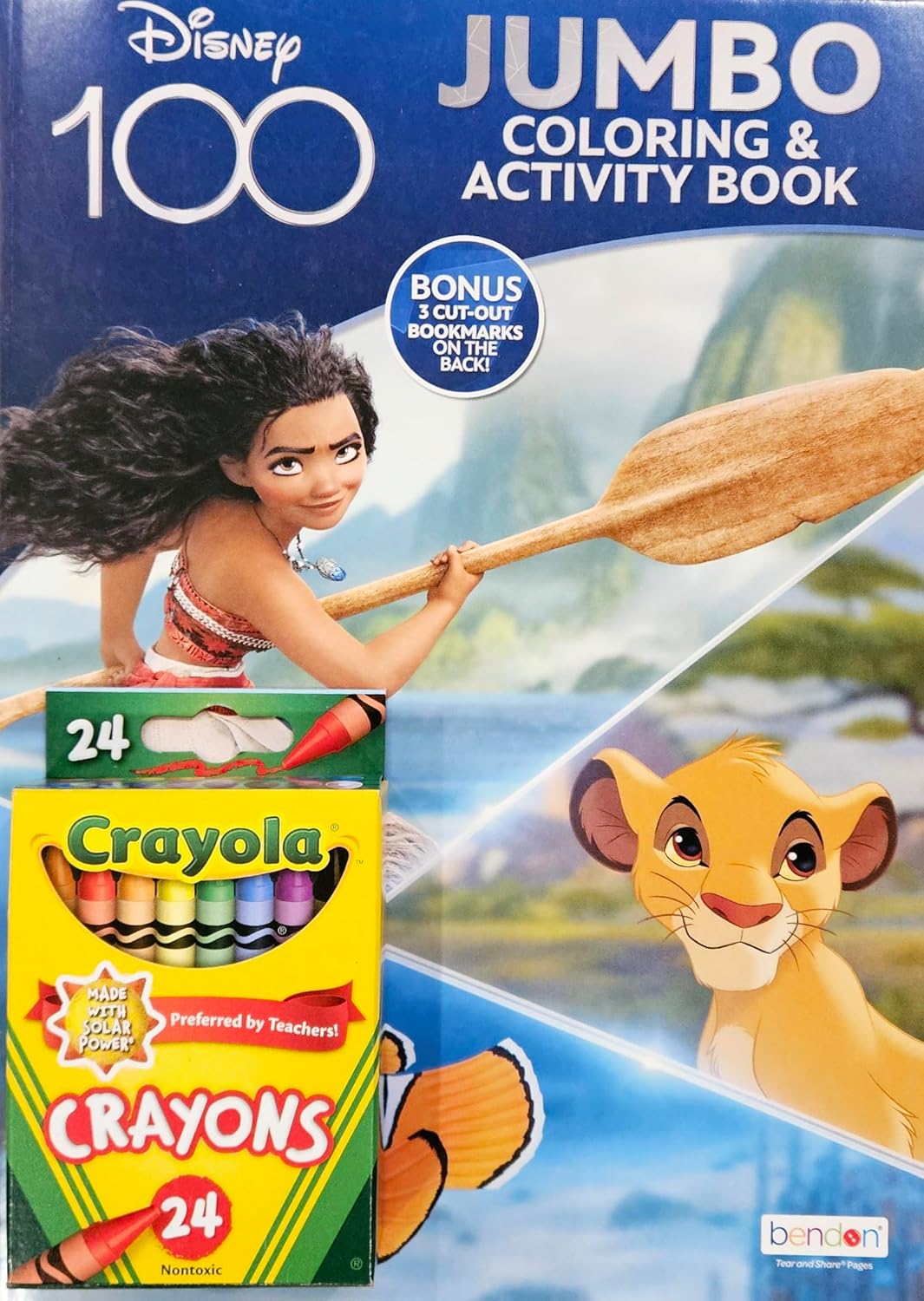 Amazon.com: Disney 100 Jumbo Coloring & Activity Book with 24 Crayons ...