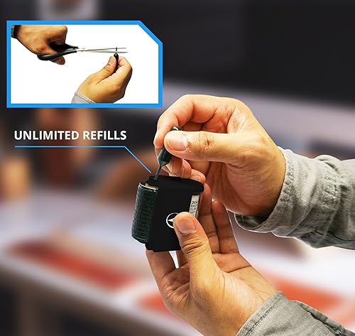 Miniatura 6 de Vantamo Kit ancho de sellos de rodillo de protección de identidad, incluye 3 repuestos, diseñado para una seguridad segura y confidencial de