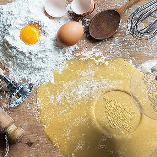 Miniatura 4 de Sello de galletas personalizado con diseño en relieve 3D, molde acrílico personalizado para galletas navideñas con asa para decoración de hornear,