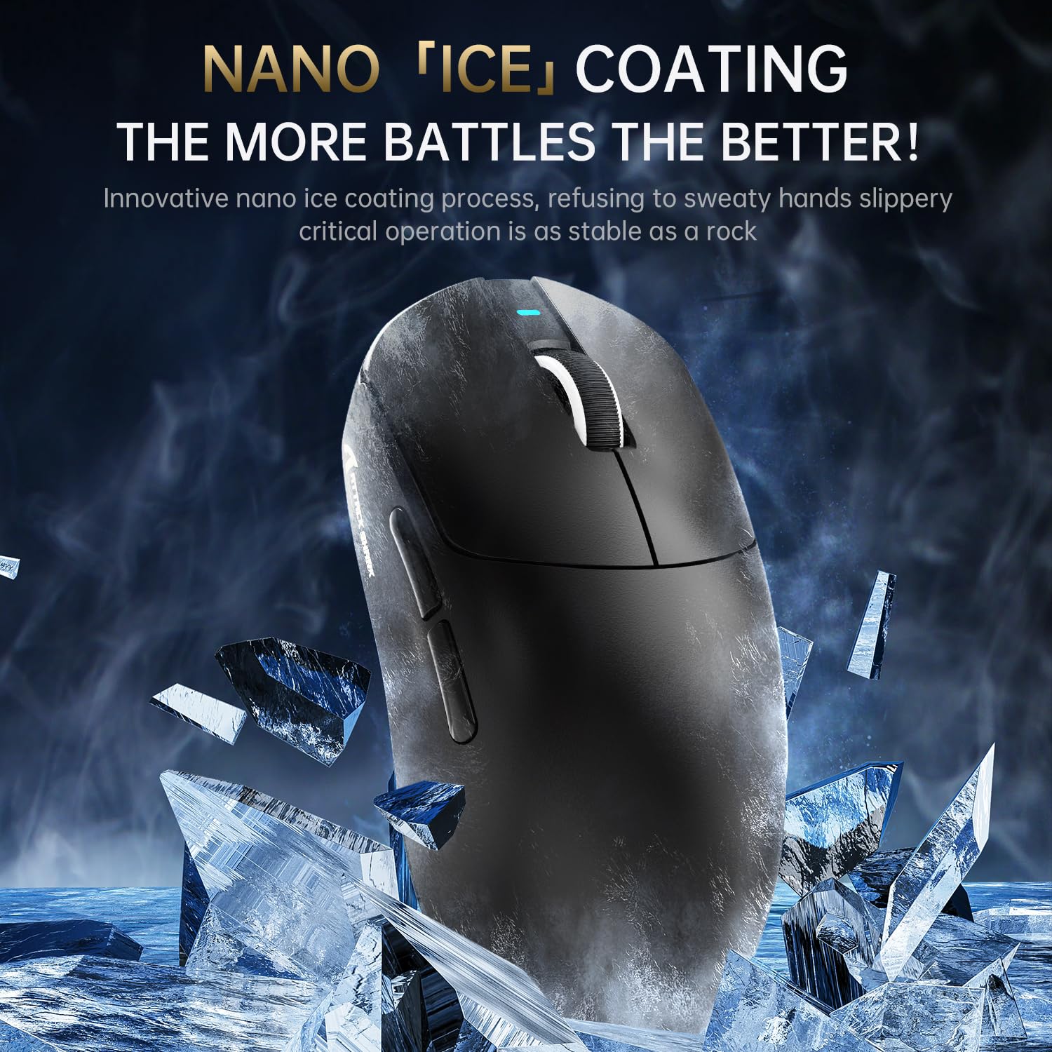 ATTACK SHARK X8ULTRA Mouse for Large Hand, 55g Superlight, PixArt PAW3950MAX Gaming Sensor, BT/2.4G Wireless/Wired, Adjustable dpi up to 42000, 500mAh Battery (Black)
