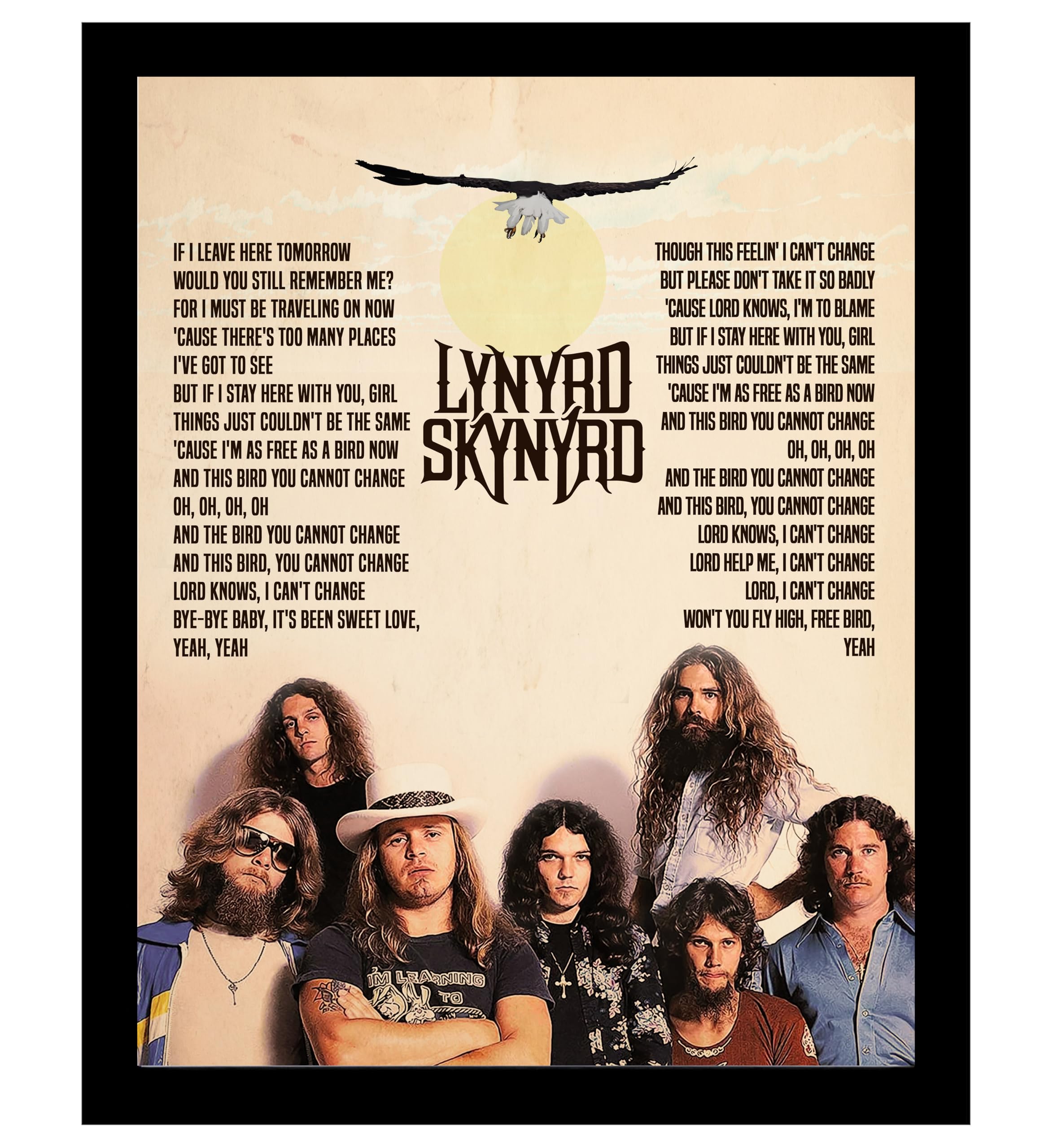 アート・デザイン・音楽 You have more freedom than you're using Amazon.com: Free Bird Music Wall Art Print - Retro Song Lyrics