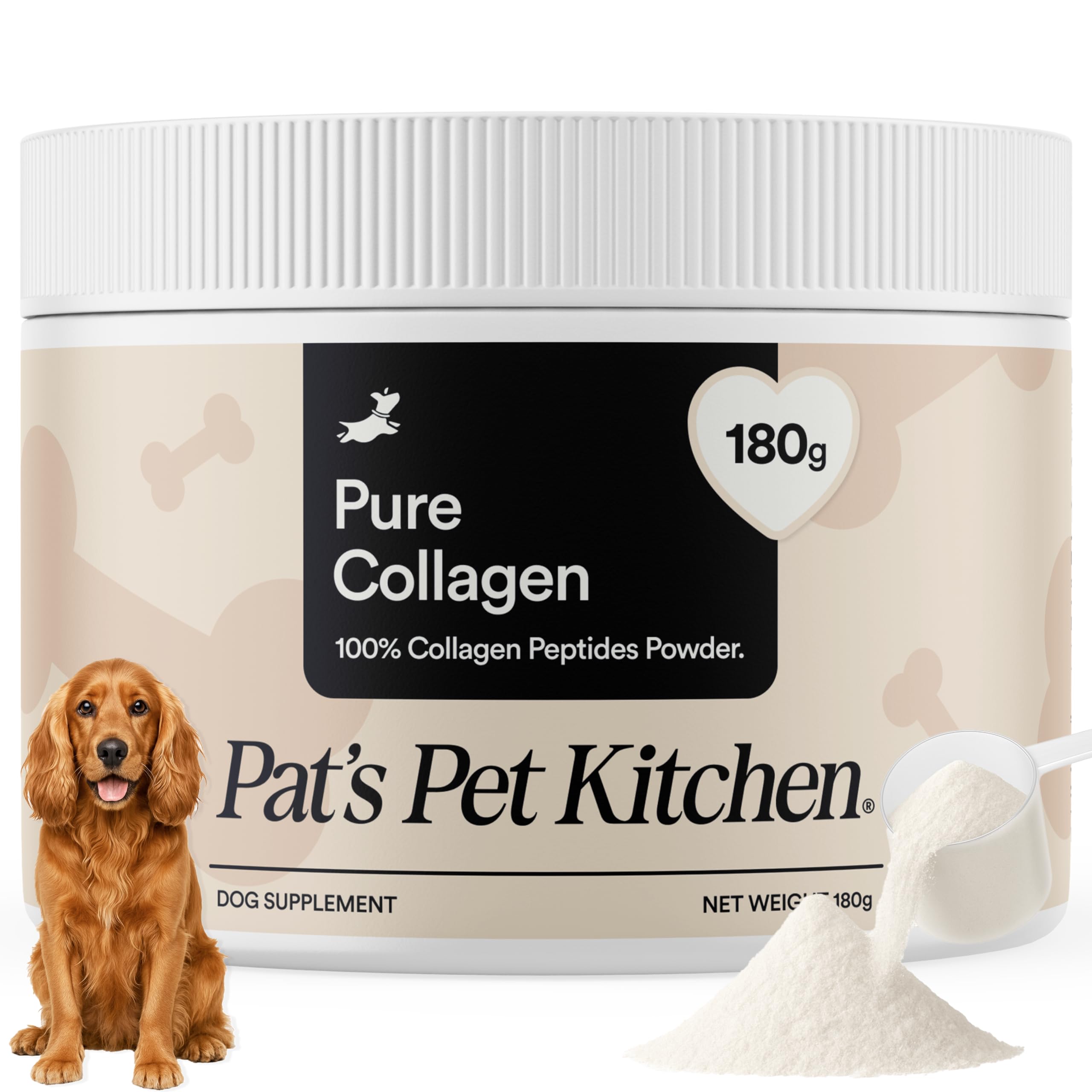 Collagen for Dogs Powder 180g, White