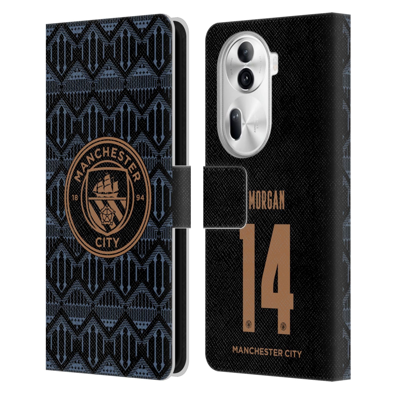 Head Case Designs Officially Licensed Manchester City Man City FC Esme Morgan 2020/21 Women's Away Kit Group 2 Leather Wallet Case Compatible with Oppo Reno11