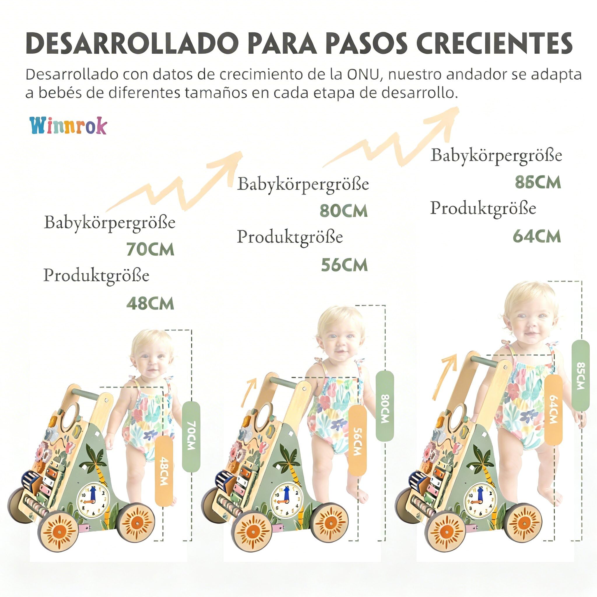 Andador Bebé Madera Montessori, Juguete Primeros Pasos Educativo