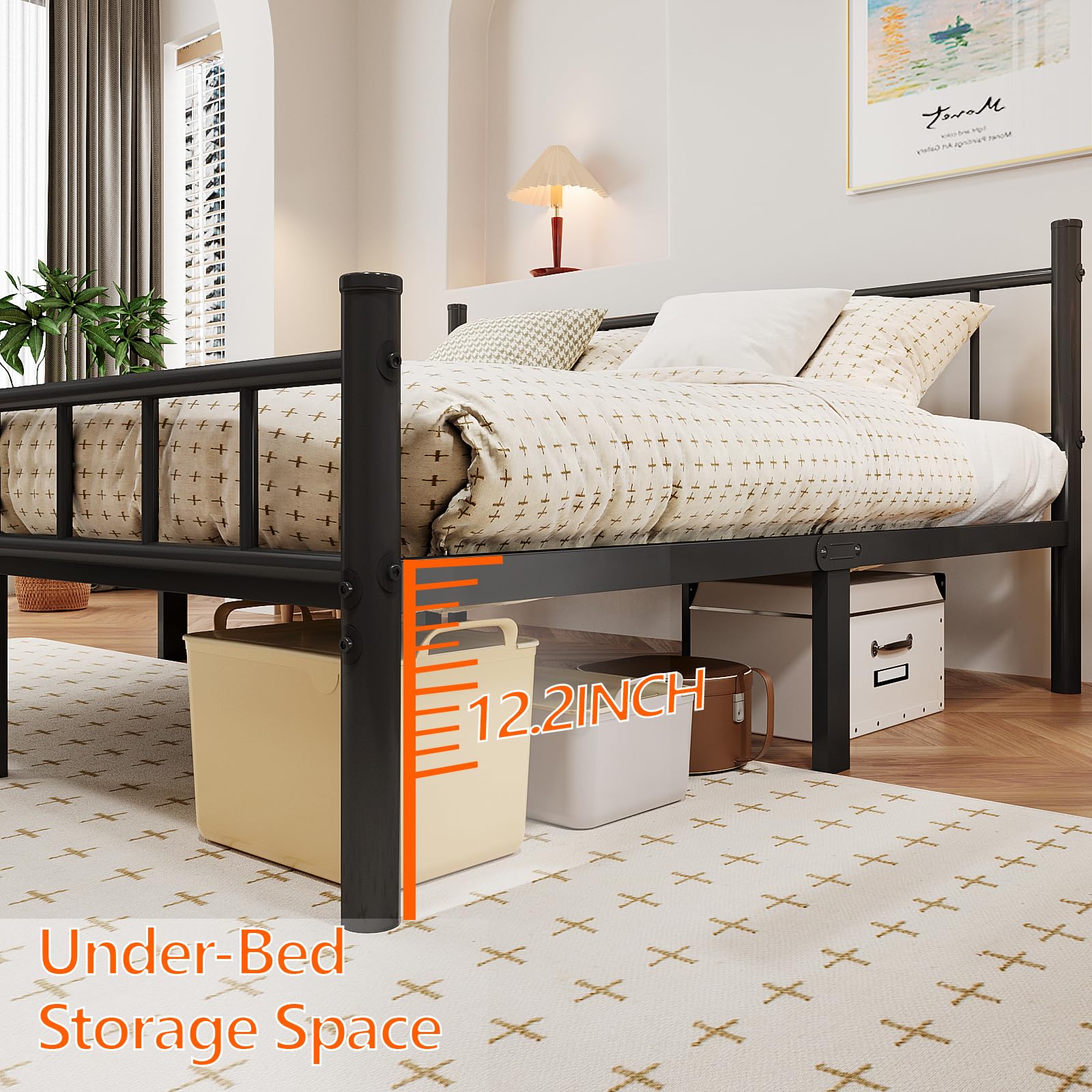 Amazon.com: zizin King Size Metal Bed Frame with Headboard Amazon.com: zizin King Size Metal Bed Frame with Headboard