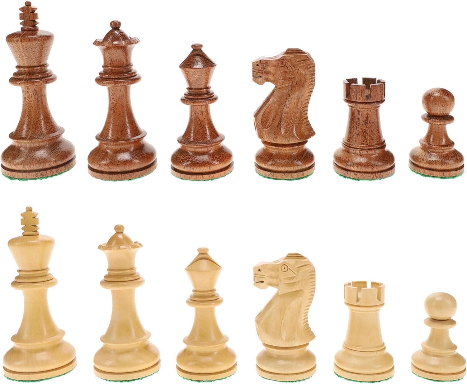 WE Games English Staunton Wooden Chess Pieces, Weighted, Handpolished, Sheesham and Kari Wood, 4 in. King