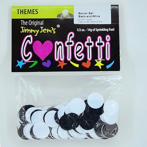 Miniatura 2 de Balón de fútbol de confeti negro, blanco - paquete al por menor #9247 QS0