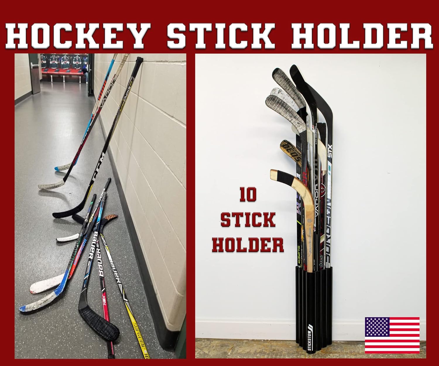 Stickstow Hockey Stick Holder Free Stand 10 Sticks