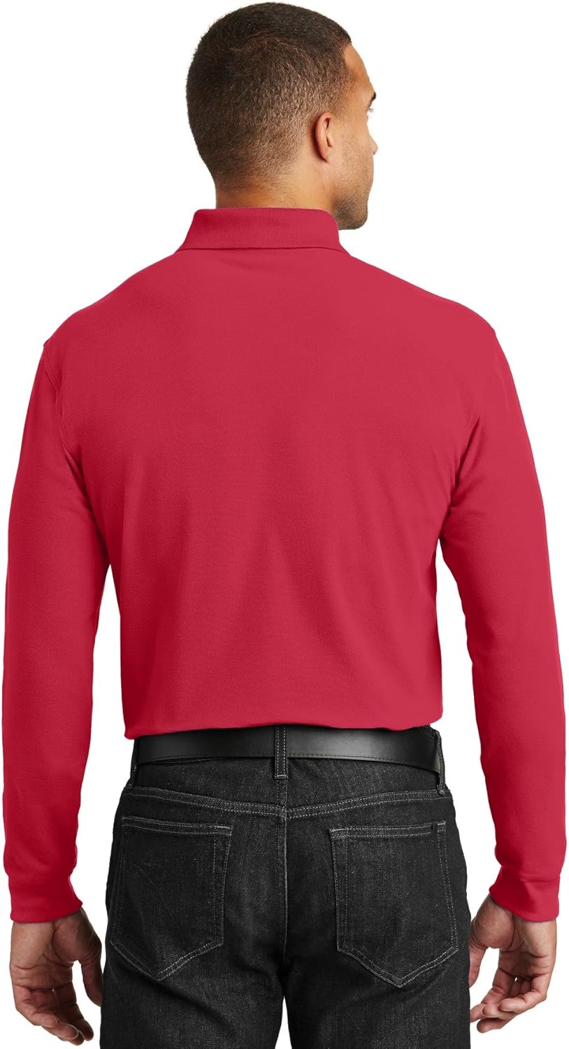 Port Authority Long Sleeve Core Classic Pique Polo Shirt - Image 2