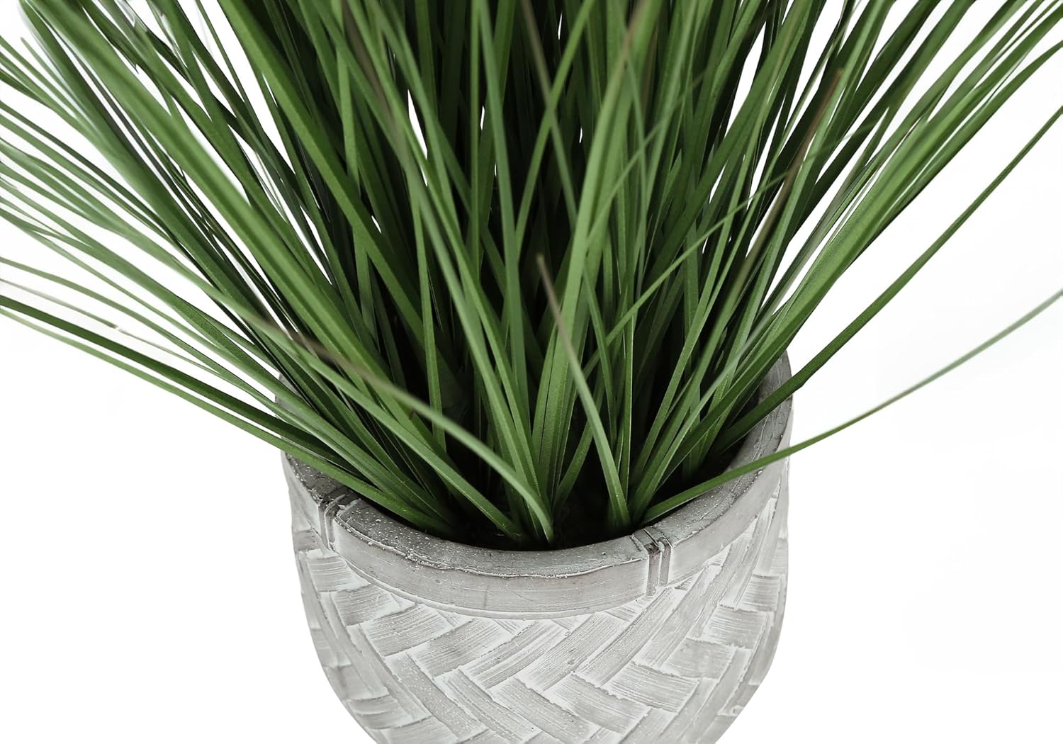 Monarch Specialties I 9574 Artificial Plant, 21" Tall, Grass, Indoor, Faux, Fake, Table, Greenery, Potted, Real Touch, Decorative, Green Grass, White Pot