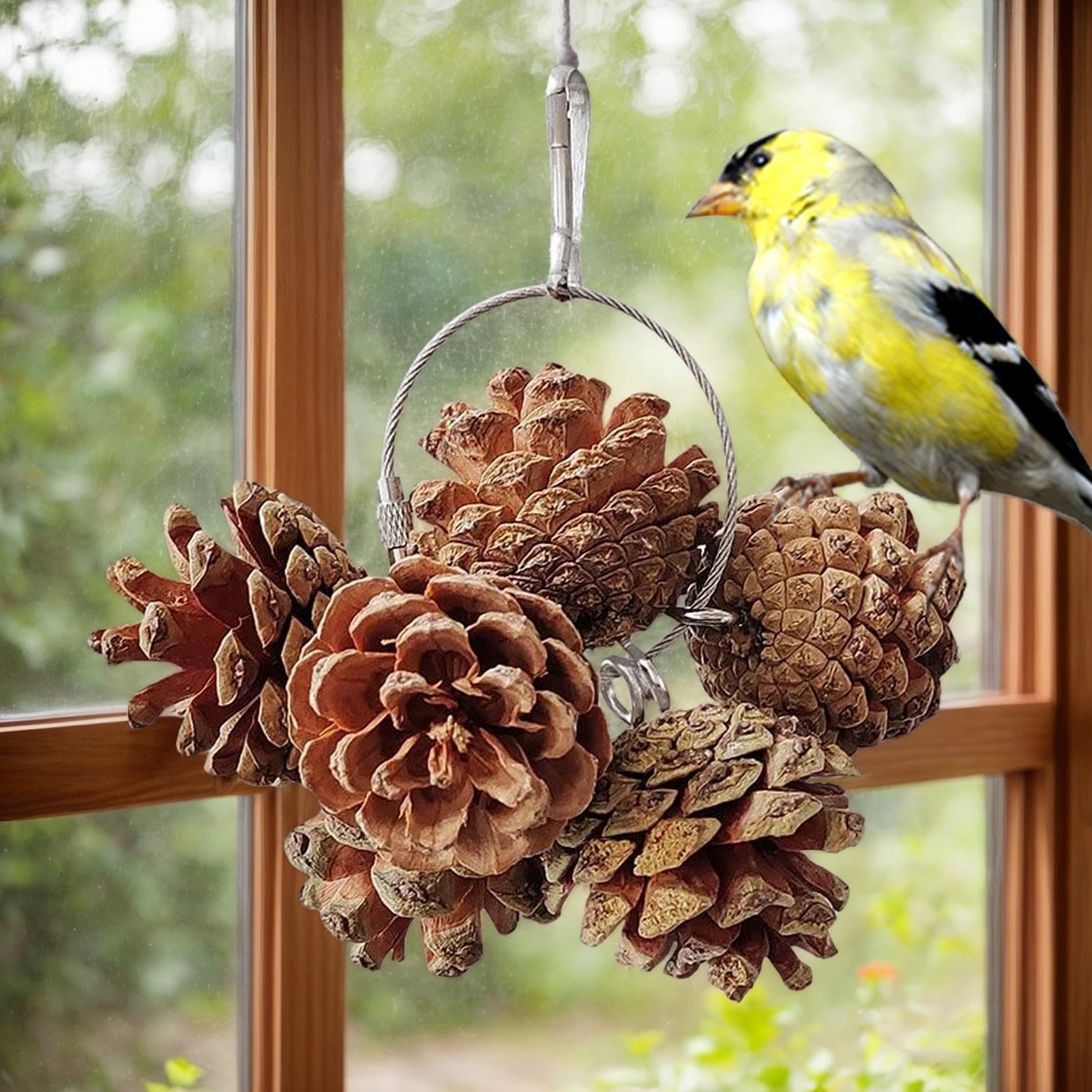 Produktbild von Qukaim Vogelspielzeug Vogel Kauspielzeug Tannenzapfen Nüsse Maisblätter Papagei Spielzeug Zähne Knirschen Langeweile Linderung Sicher Gesund Vogelkäfig Beißspielzeug