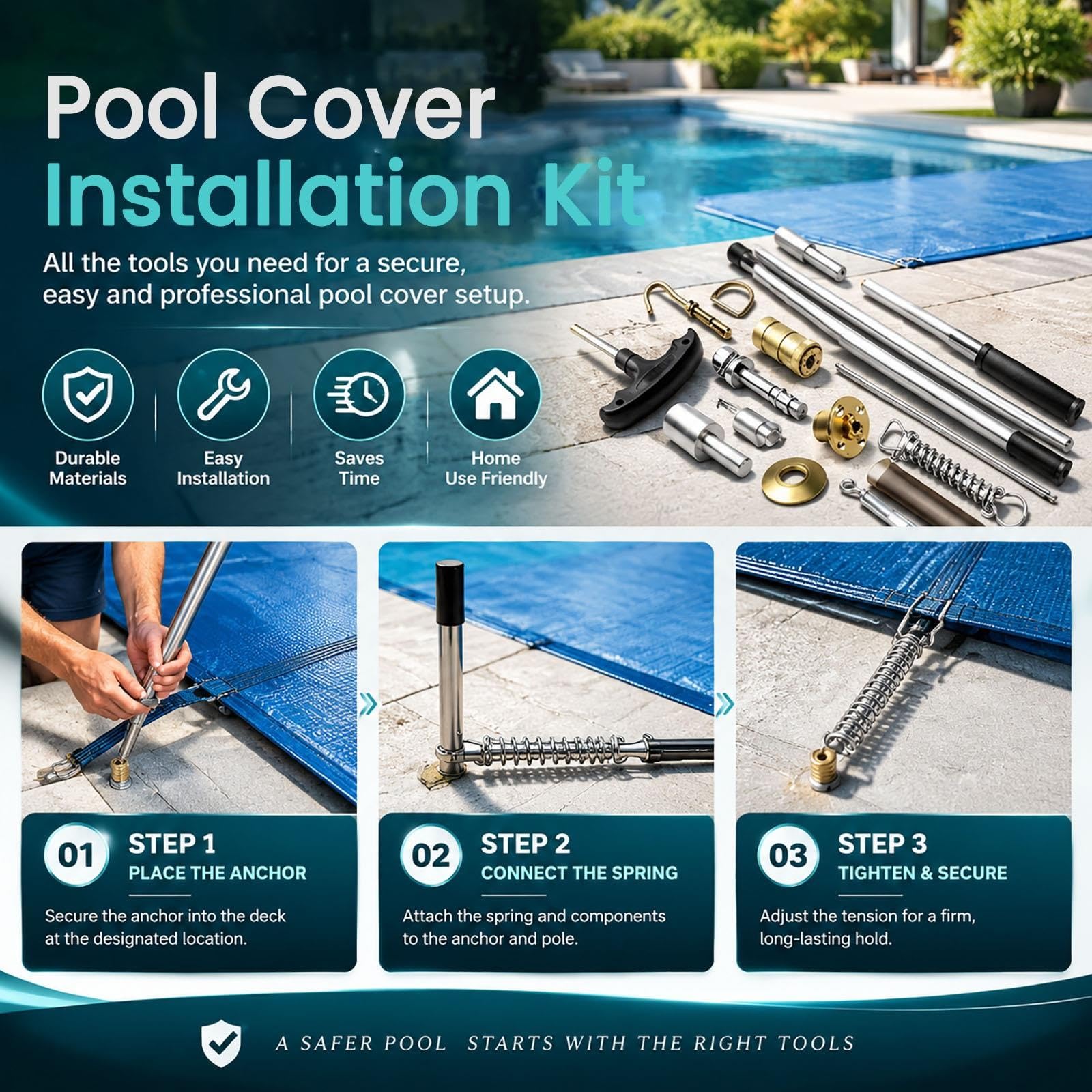 JYHHCYS Cobertor De Invierno para Piscinas Resistente Al Desgarro