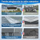 Foto di Devoko Gazebo 3 x 3 impermeabile, stabile, resistente all'inverno, altezza regolabile, gazebo pieghevole con 4 pareti laterali, protezione UV 50 +, per giardino, cortile, campeggio, gazebo nero