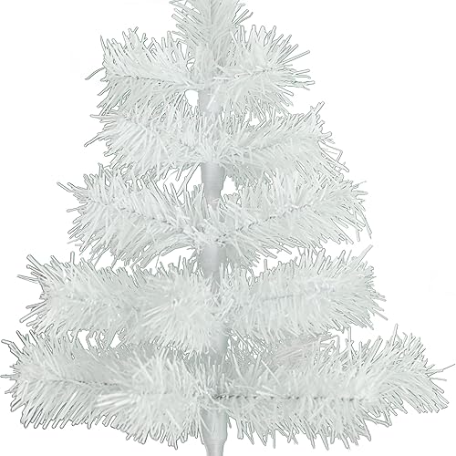 Miniatura 3 de Árbol de Navidad de mesa pequeño de 18 pulgadas, ramas de plumas de oropel artificial clásico para interiores y exteriores, soporte de base
