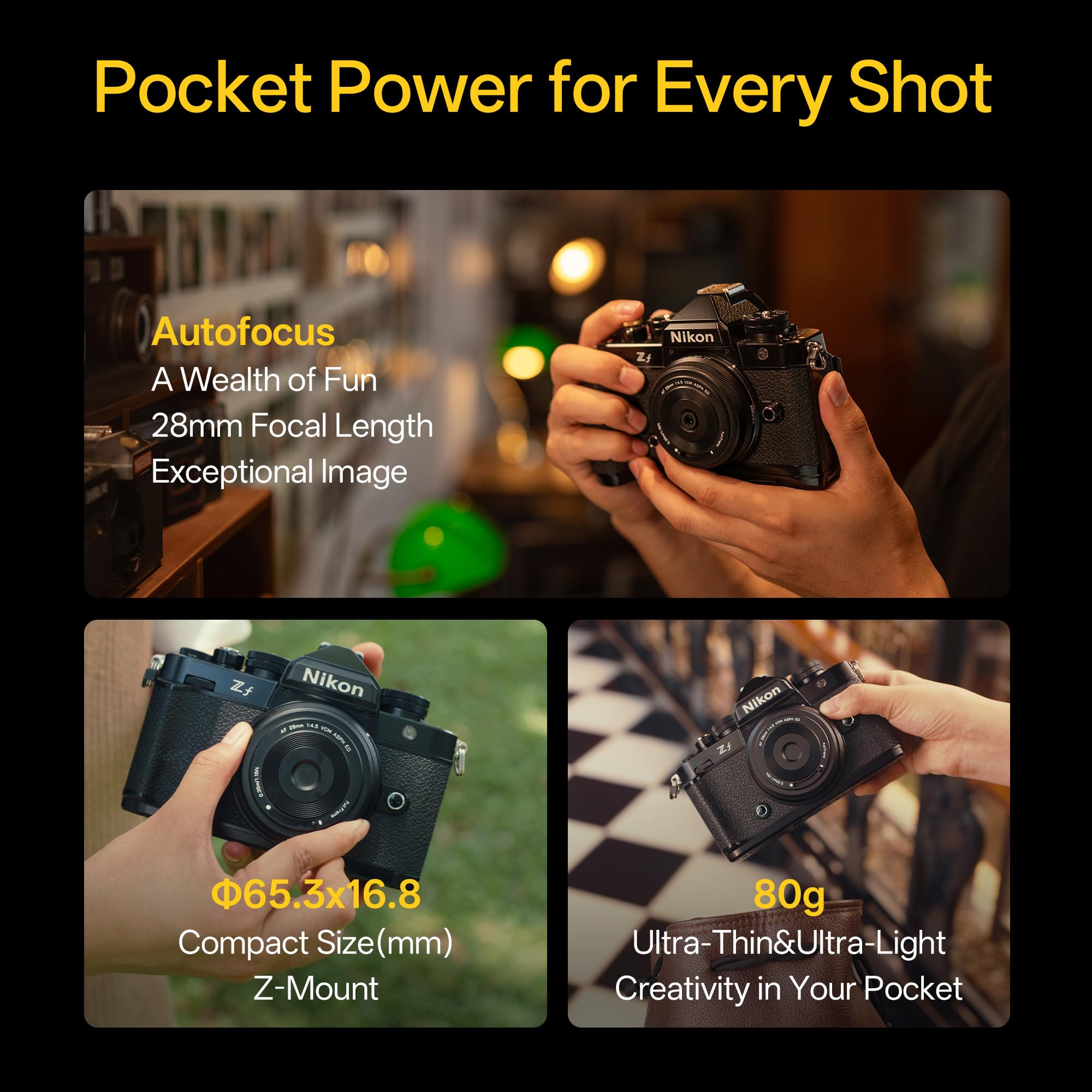 VILTROX AF 28mm F4.5 Z Mount Full-Frame Lens for Nikon, Autofocus