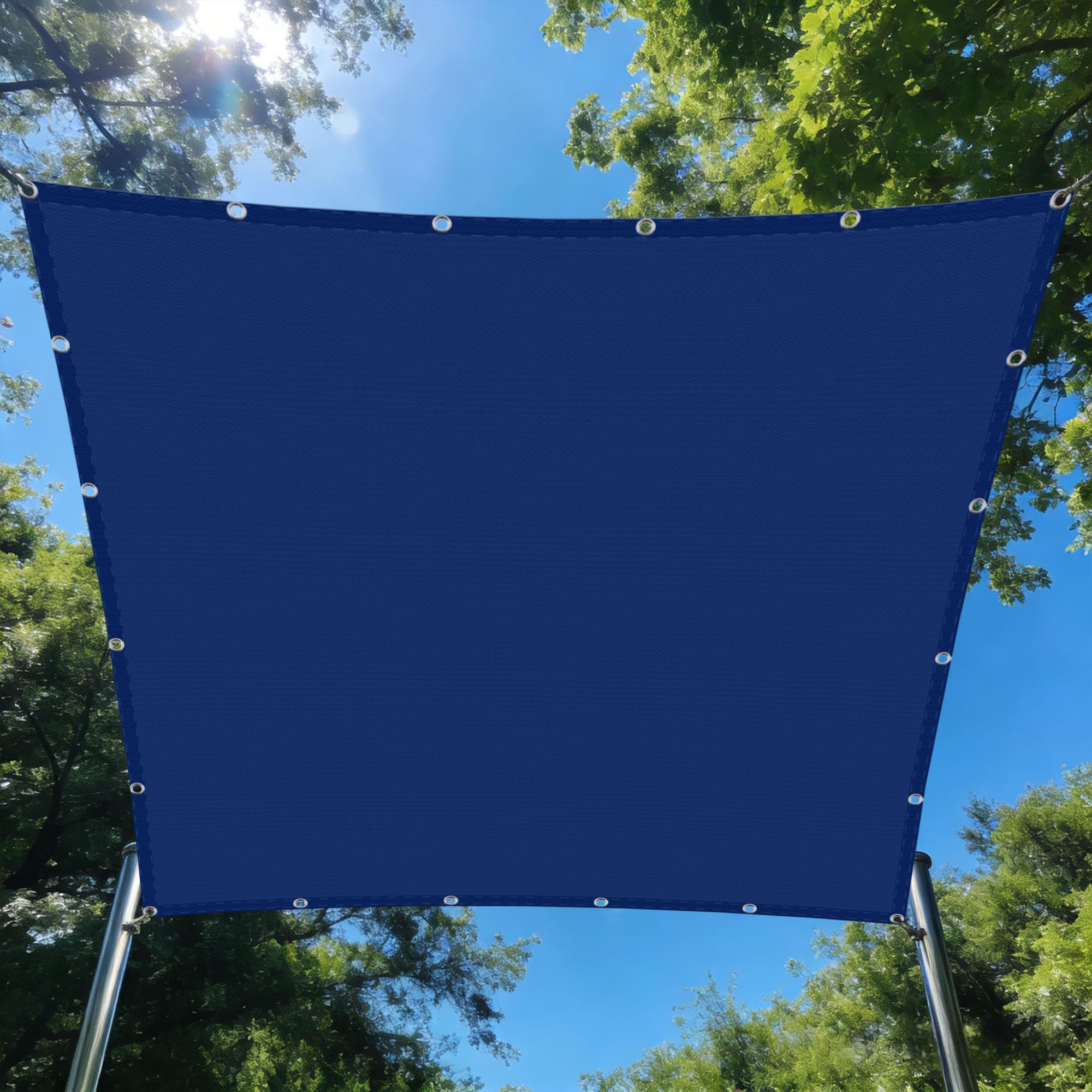 Toile ombrage imperméable pour balcon et jardin en polyester bleu foncé