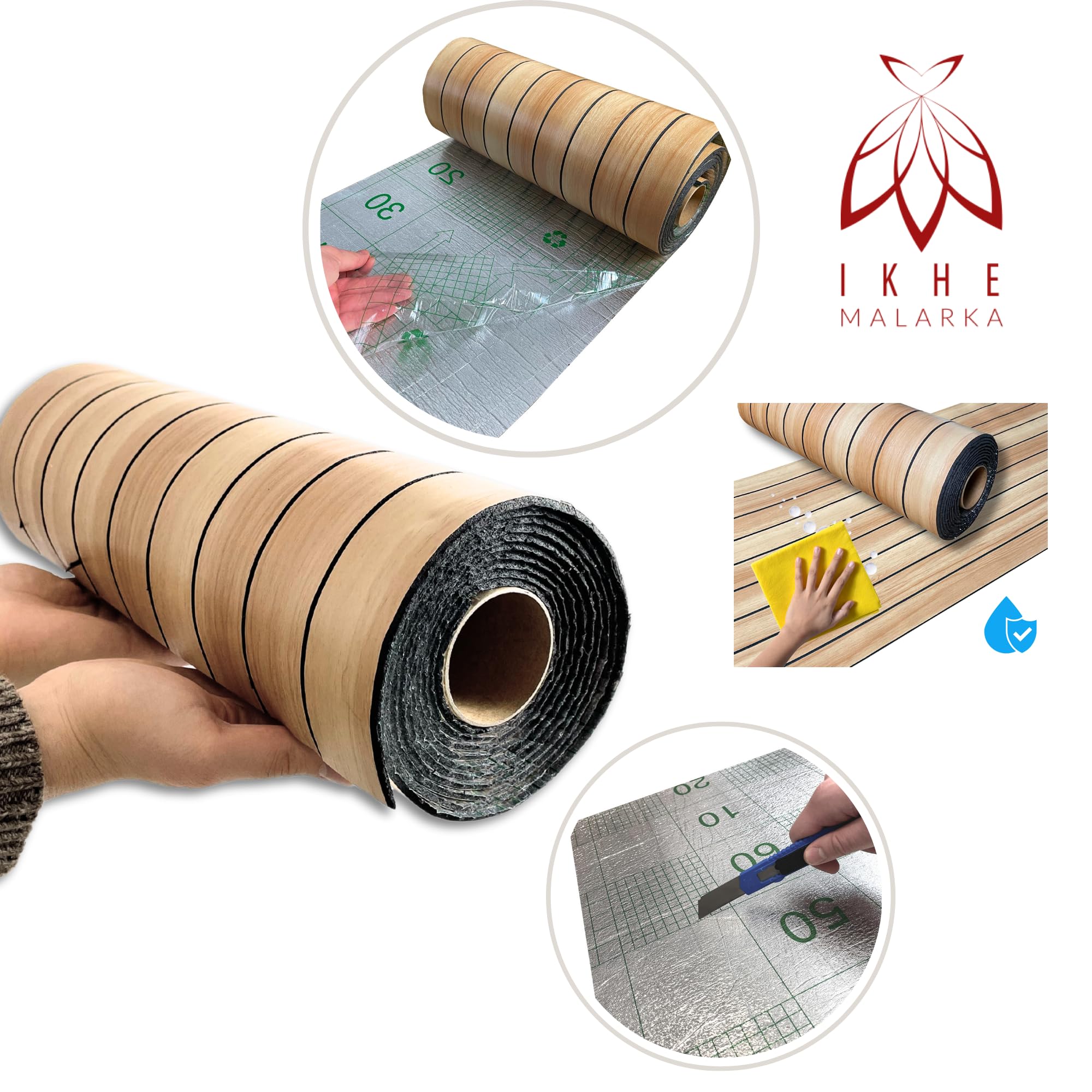 Lamelles décoratives auto-adhésives en rouleau [aspect bois] – 40x300 cm – Revêtement mural en mousse PE + PVC, hydrofuge et résistant aux chocs – Panneaux muraux 3D, épaisseur : 2,8 mm, 1,2 m² (R01)