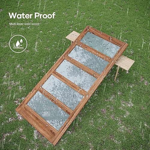 Miniatura 7 de FREDBECK Puerta de granero de vidrio de 32 x 84 pulgadas con kit de herrajes para puerta de granero de 5.5 pies incluidos, 5 paneles de vidrio