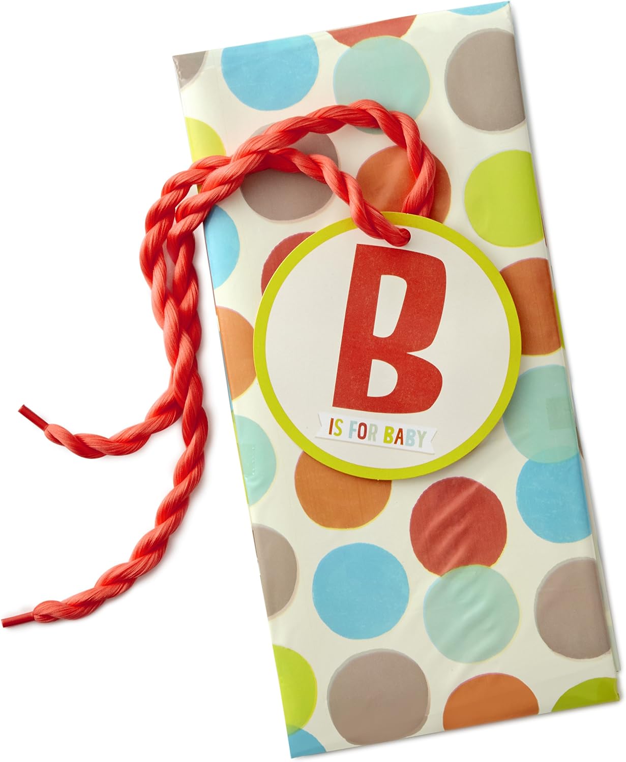 Hallmark Large Plastic Gift Bag (Baby Shower, Multicolor Dots)