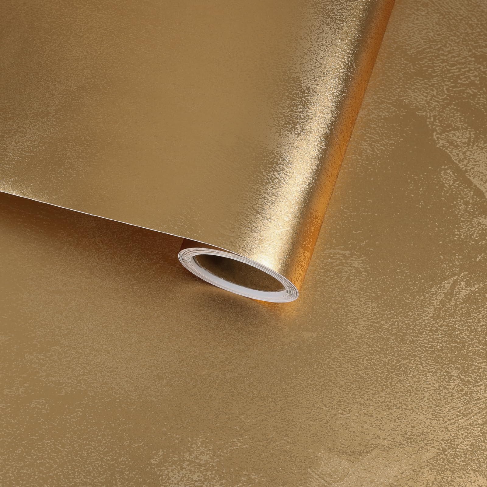 VaryFloral Gold Peel and Stick Wallpaper 30cmx300cm Metallic Textured Contact Paper Stainless Steel Self Adhesive Wallpaper Waterproof Sticky Back Plastic Vintage Vinyl Wrap for Kitchen Cupboards