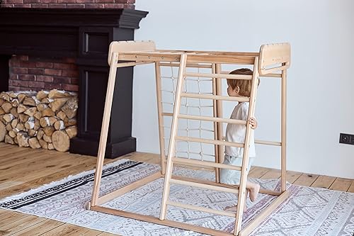 Miniatura 3 de Woodandhearts Jungle Gym - Juego escandinavo para escalada - Parque infantil interior - Juego de madera - Juguetes de escalada para interiores para