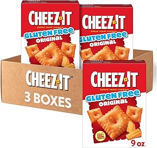 Cheez-It Baked Snack Crackers, Gluten Free, Lunch Snacks, Original (3 Boxes)