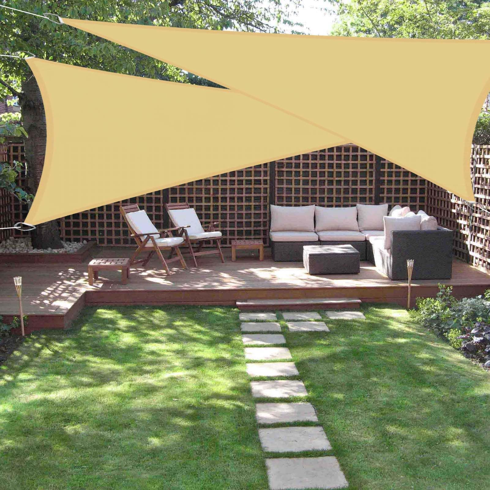 Voile d'ombrage triangulaire imperméable 15x15m avec cordes pour terrasse