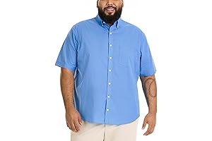 Men's Big and Tall Wrinkle Free Short Sleeve Button Down Shirt