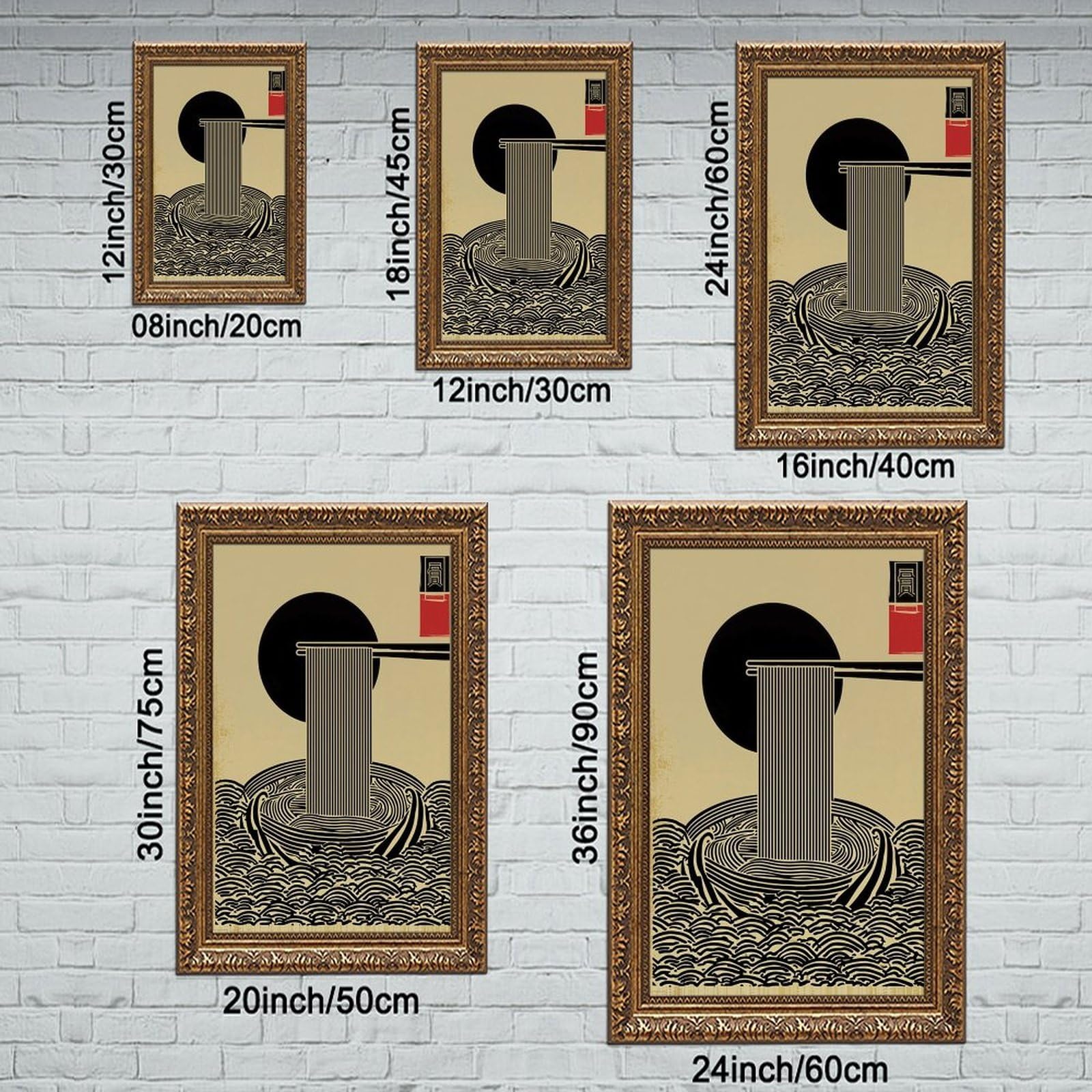 ELKPDOE Poster minimalista giapponese su tela, motivo: Ramen Noodle