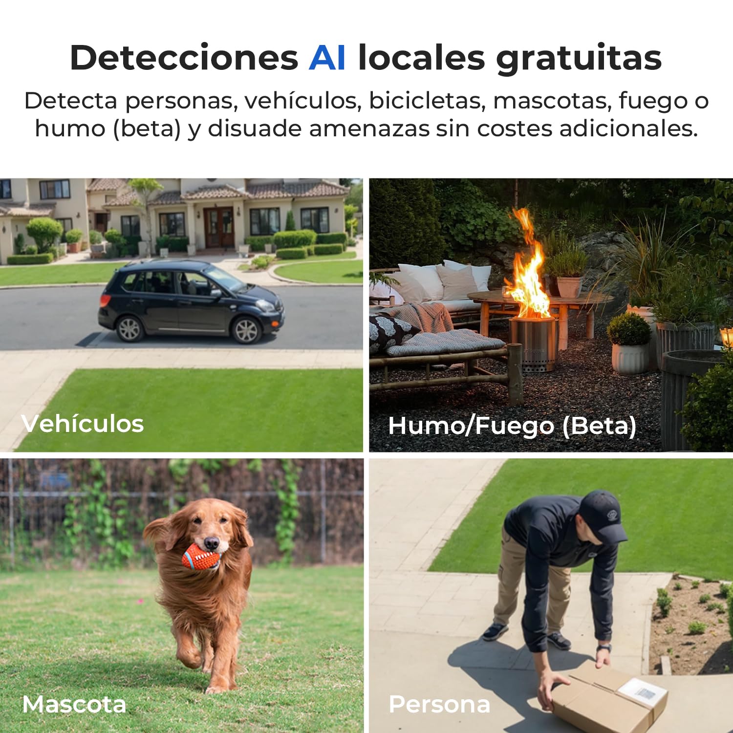 IMILAB 4K 8MP Cámara de Seguridad Exterior, WiFi 2,4/5GHz, Cámara Vigilancia 360° con Detección de Personas y Vehículos, Impermeable, Grabación Continua 24/7, Sin Cuotas Mensuales(EC6 Pro)