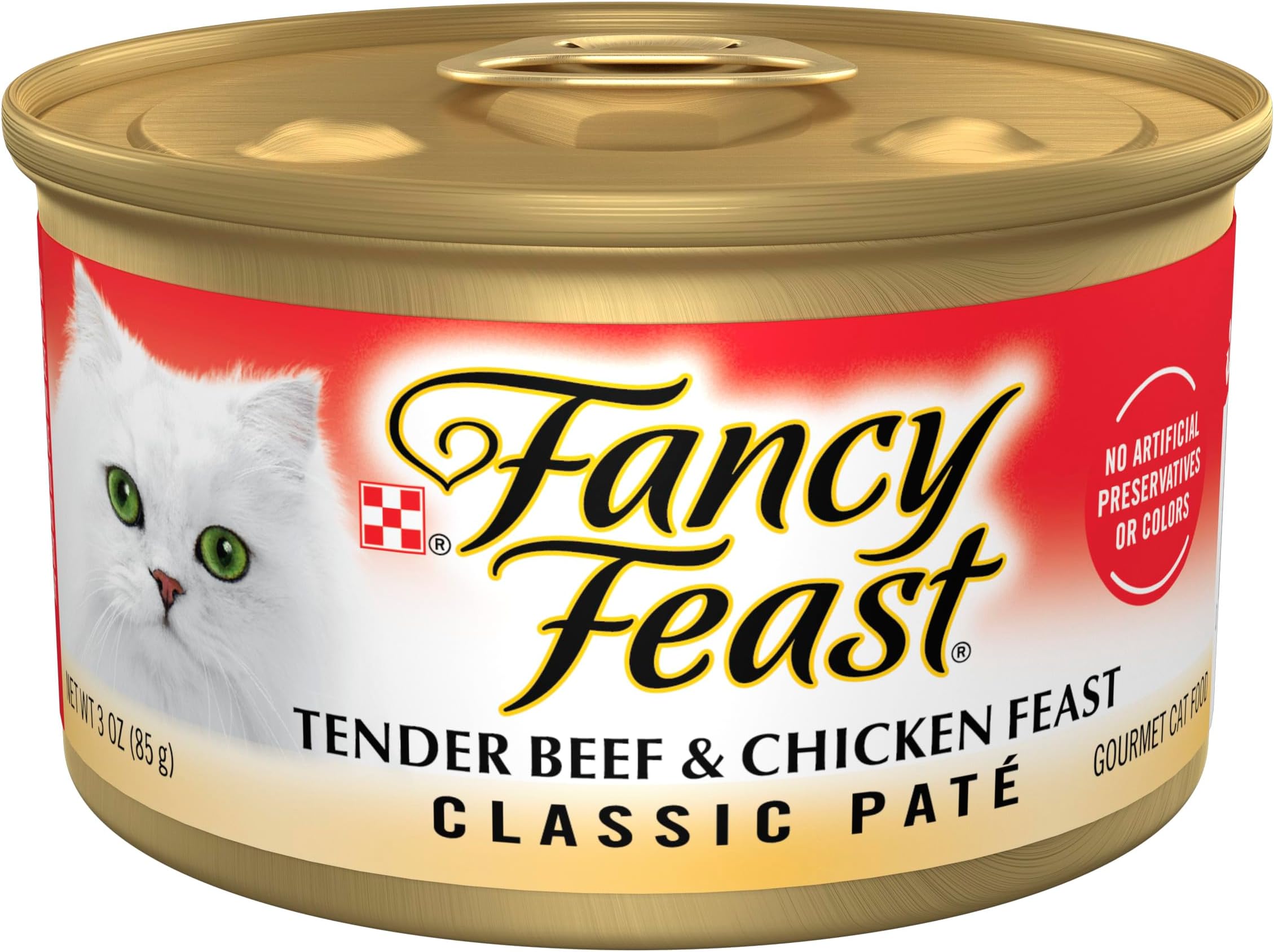 Purina Fancy Feast Tender Beef and Chicken Feast Classic Grain Free Wet Cat Food Pate - (Pack of 24) 3 oz. Cans
