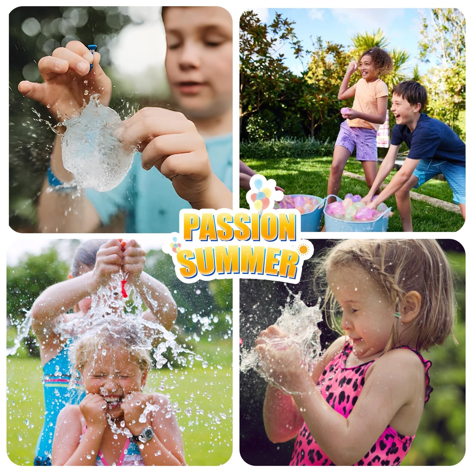 999 Bombe ad Acqua Autosigillanti,Confezione Multipla,Bombe D'acqua Riutilizzabili con 4 Connettori per Rubinetto, Palloncini D'acqua Colorati per Spiaggia,Feste in Piscina e Altro