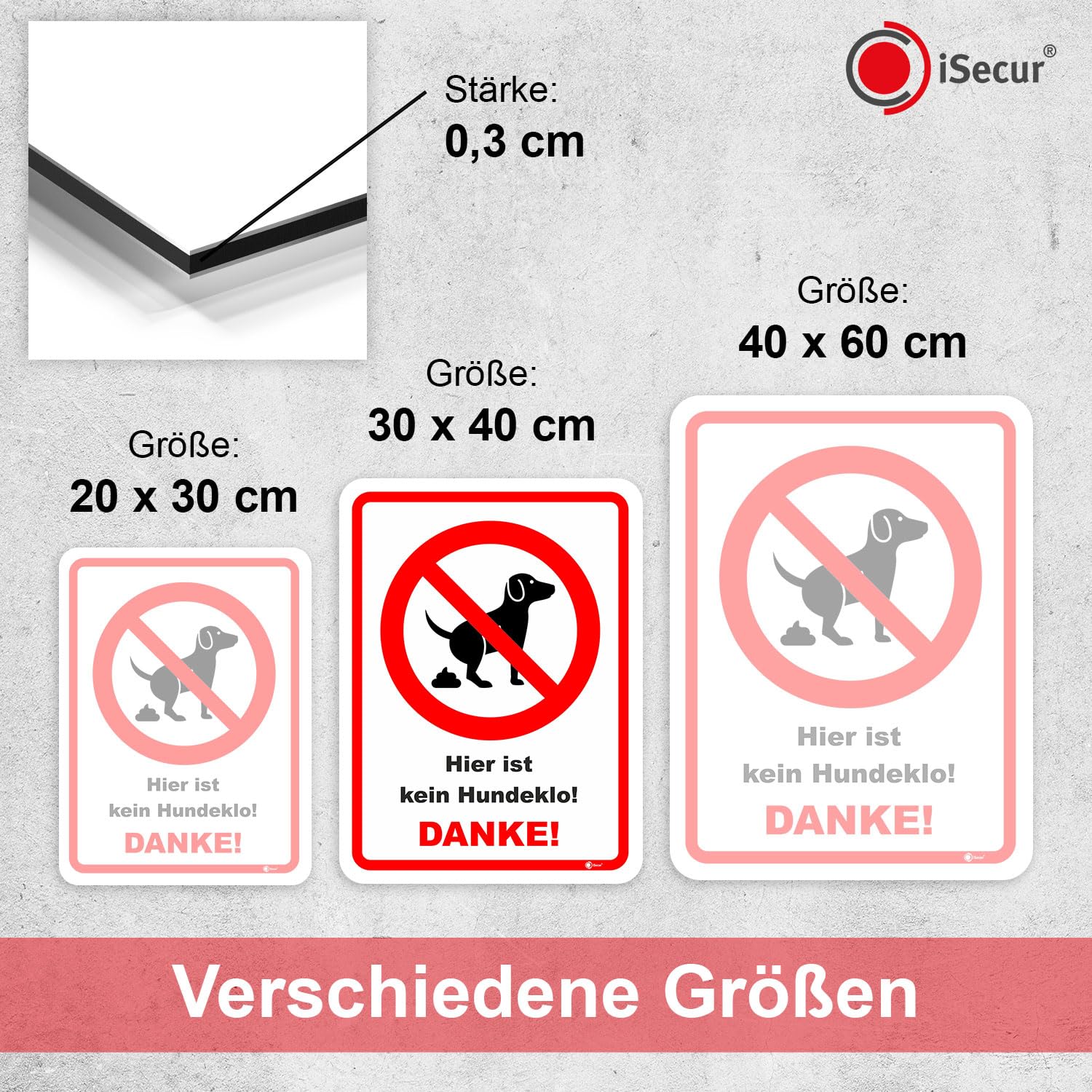 Hinweisschild 'Vorsicht! Bissiger Hund' – Kunststoff, 20x30 Cm, Für Innen & Außen