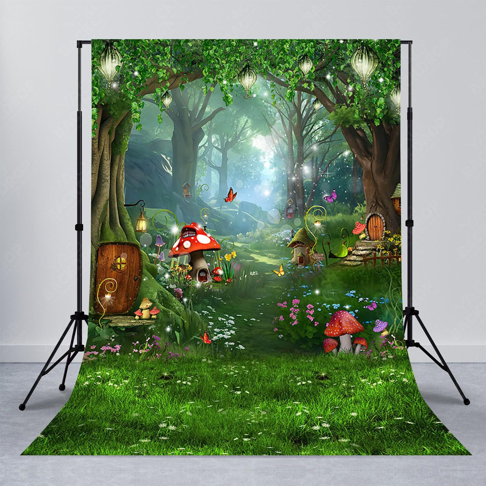 Avezano Enchanted Forest Backdrop Fairytale Mushroom Magic Forest Backdrop Spring Backdrop for Photography Newborn Baby Shower Portrait Photoshoot Props (5x7ft, 59x83icnh)