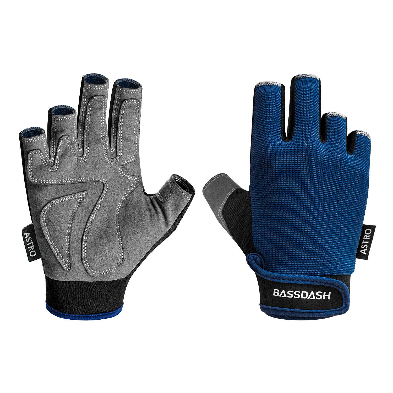 Bassdash Astro Fishing Gloves Fingerless Heavy-Duty Sure Grip Men’s Women’s Gloves for Game Cycling Kayaking Paddling Sailing MTB