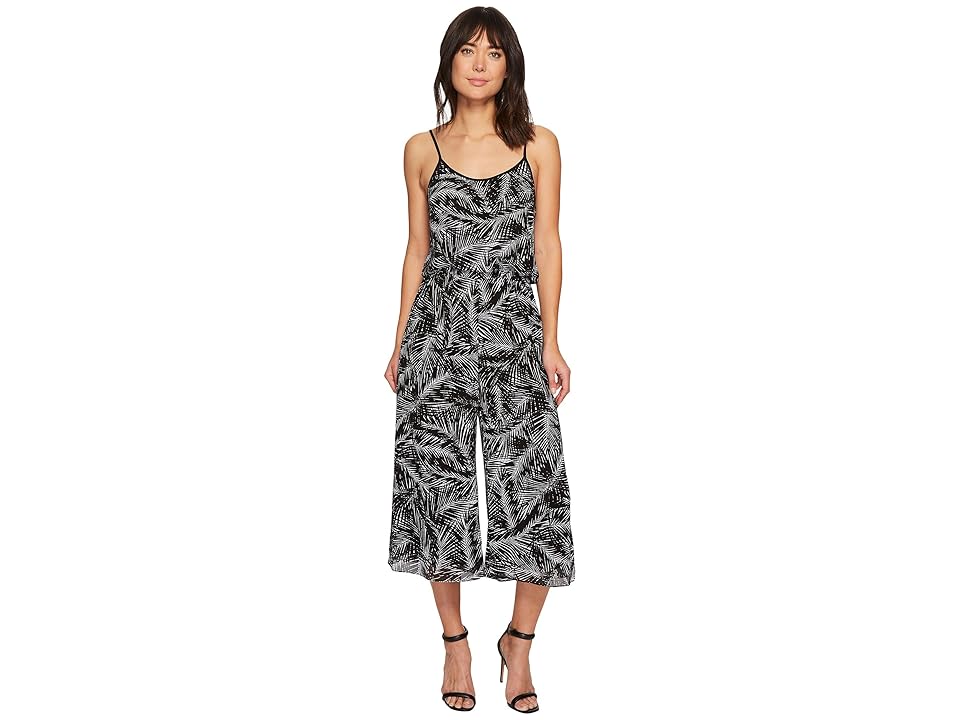 

MICHAEL Michael Kors Abstract Palm Jumpsuit (Black/White) Women's Jumpsuit & Rompers One Piece