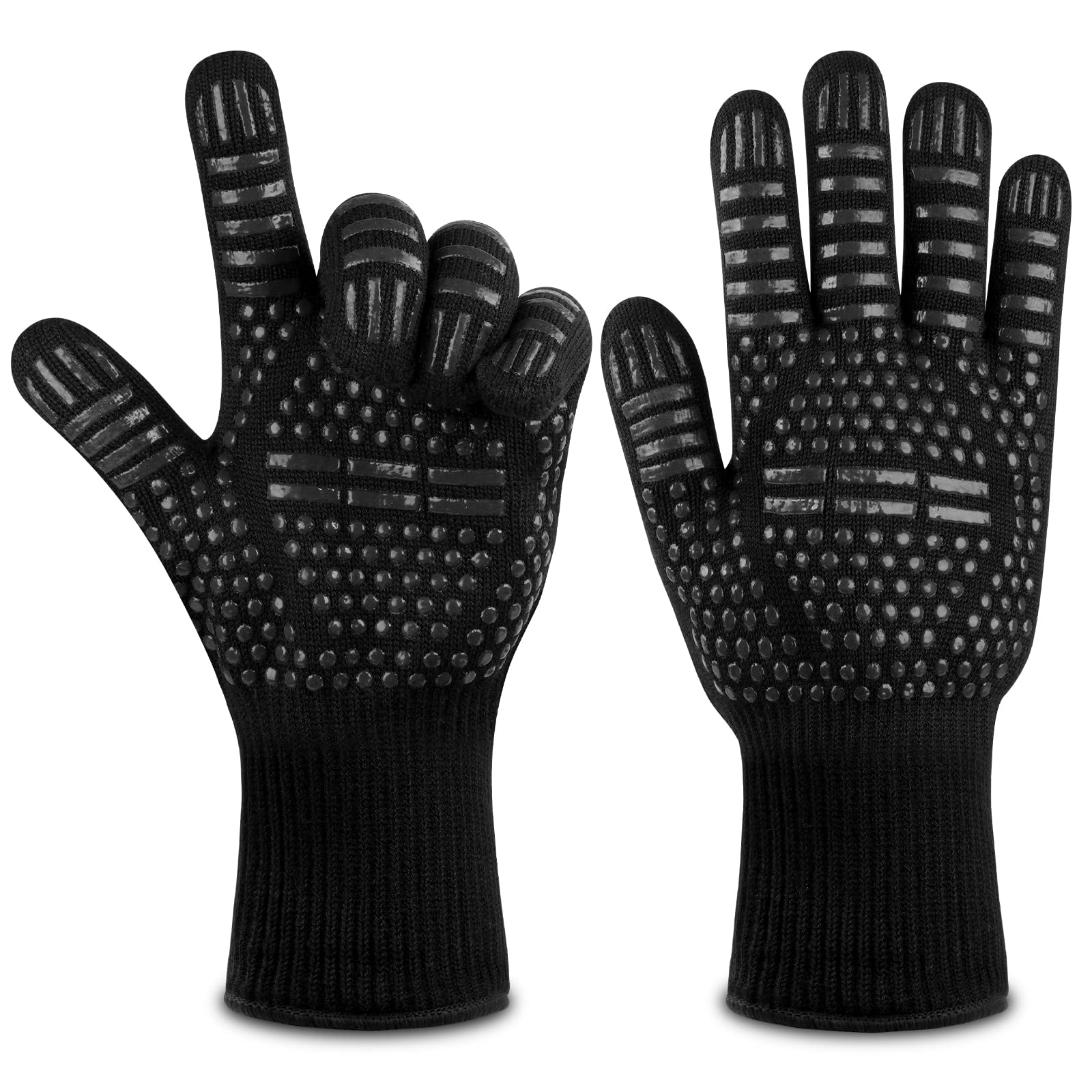 Flintronic Guanti da Guanto Barbecue, Resistenti al Calore fino a 800°C, Accessori BBQ per Griglia (1 Paio)