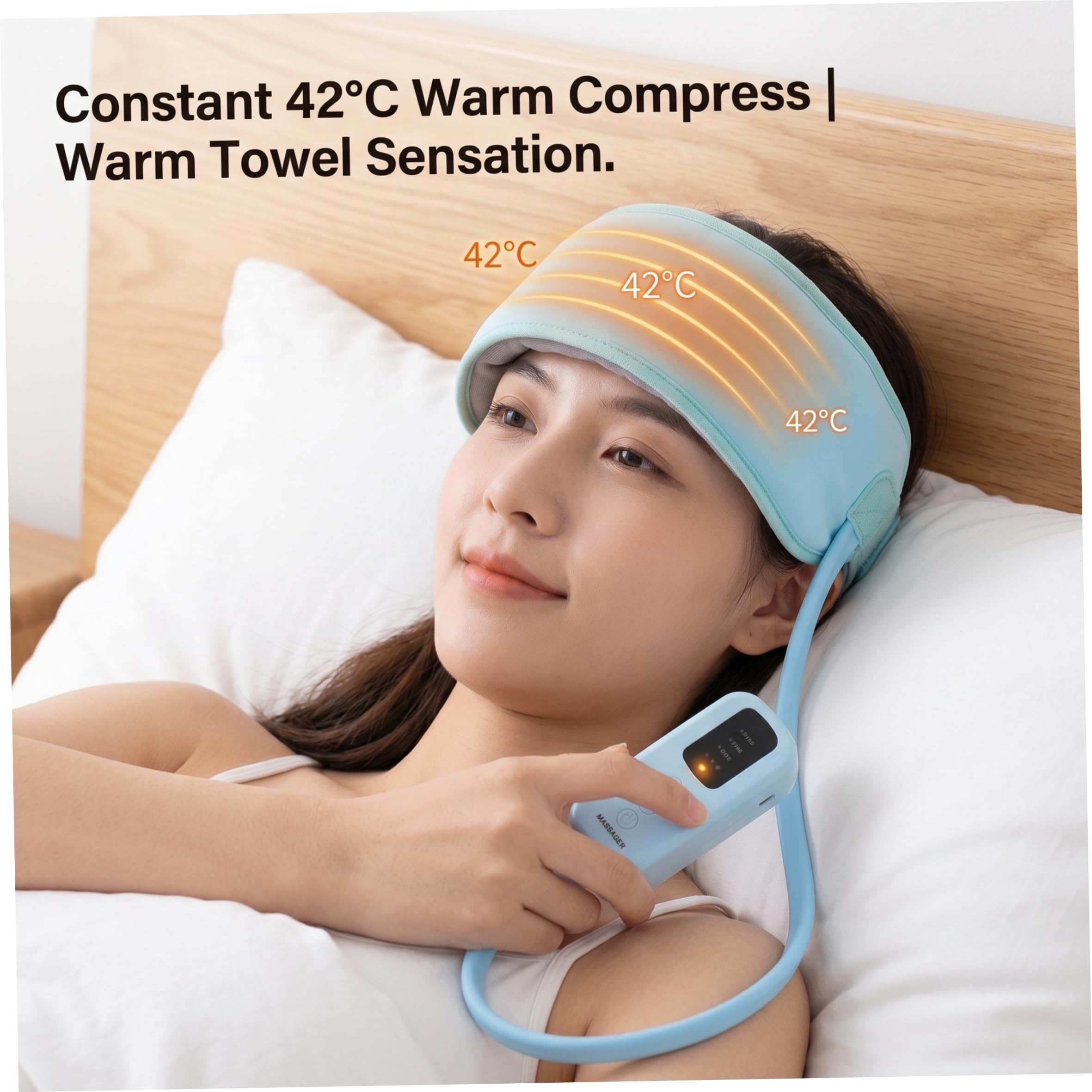 Massaggiatore elettrico per la testa, massaggiatore elettrico per la testa, cuoio capelluto con impastamento e calore per rilassamento e sollievo dallo stress, blu