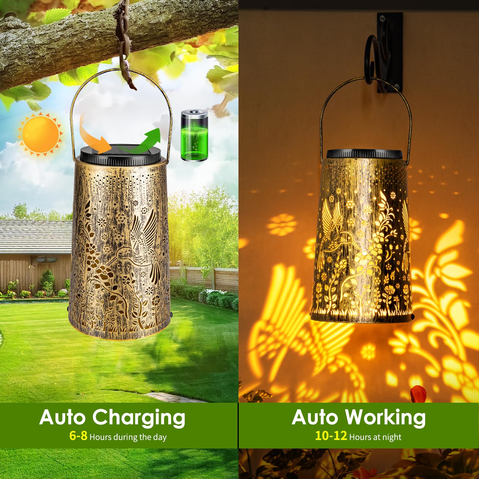 Hummingbird Solar LED❤️👇 Order /collections/ Hummingbirds Best Colletion/products/hanging Solar Lantern Outdoor  Waterproof Metal Vintage Hummingbird Led - View #9