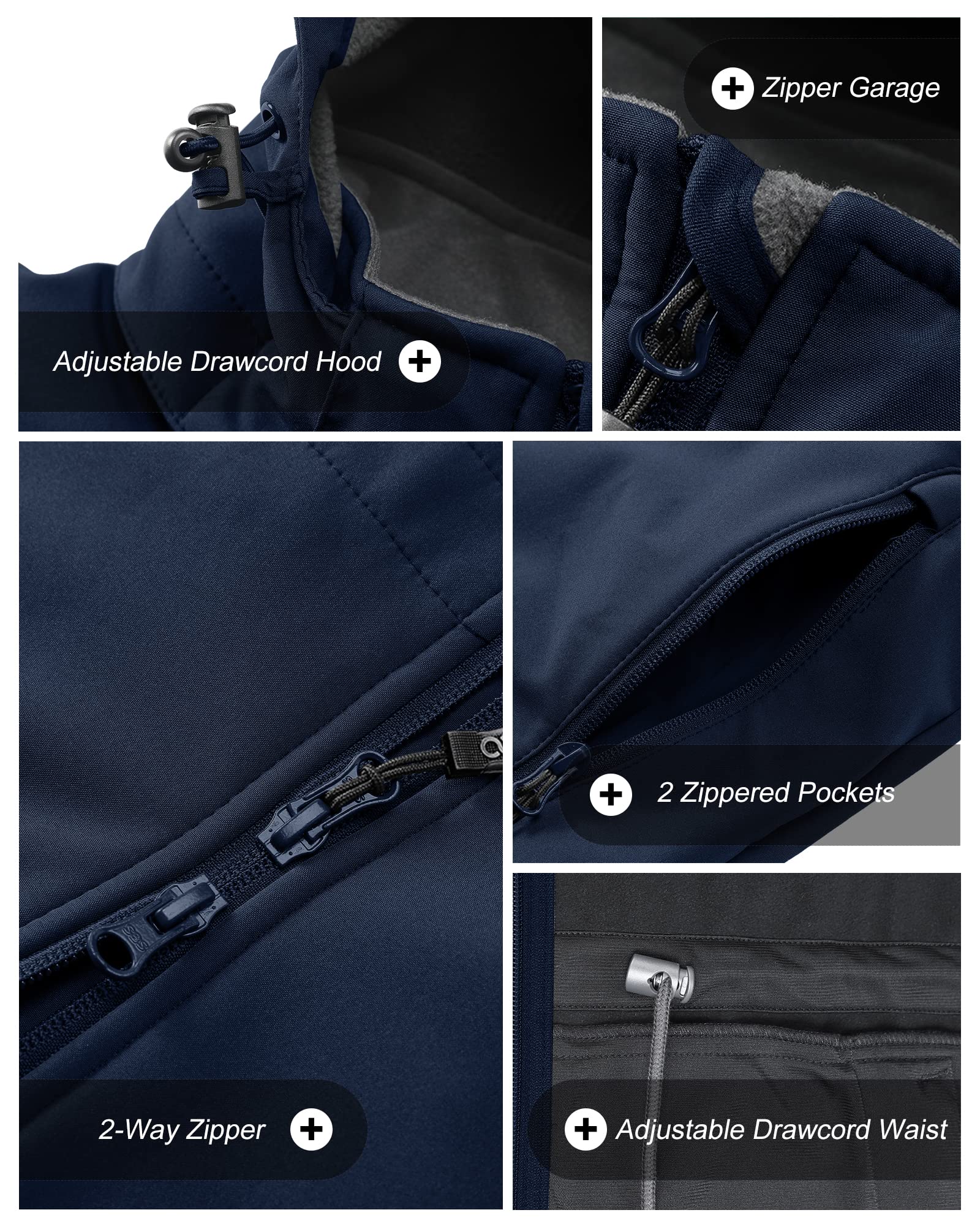 33,000ft Giacca softshell leggera da donna con cappuccio, impermeabile, funzionale, foderata in pile, traspirante, per ciclismo, escursionismo, attività all'aperto