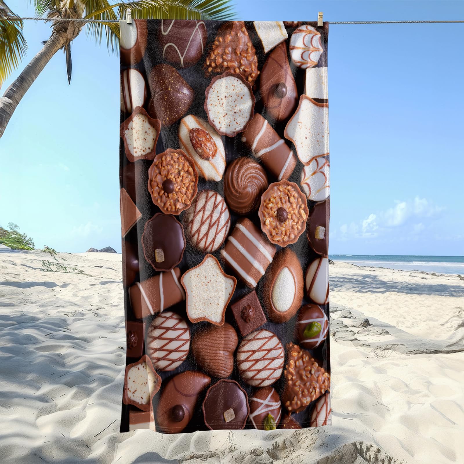Serviette de Plage Géométrie Du Café Serviette de Bain Sport Piscine Toilette Microfibre Piscine Anti Sable Drap de Plage Bain xxl Ultraléger Portable Towel Absorbant Séchage Rapide 200x220cm