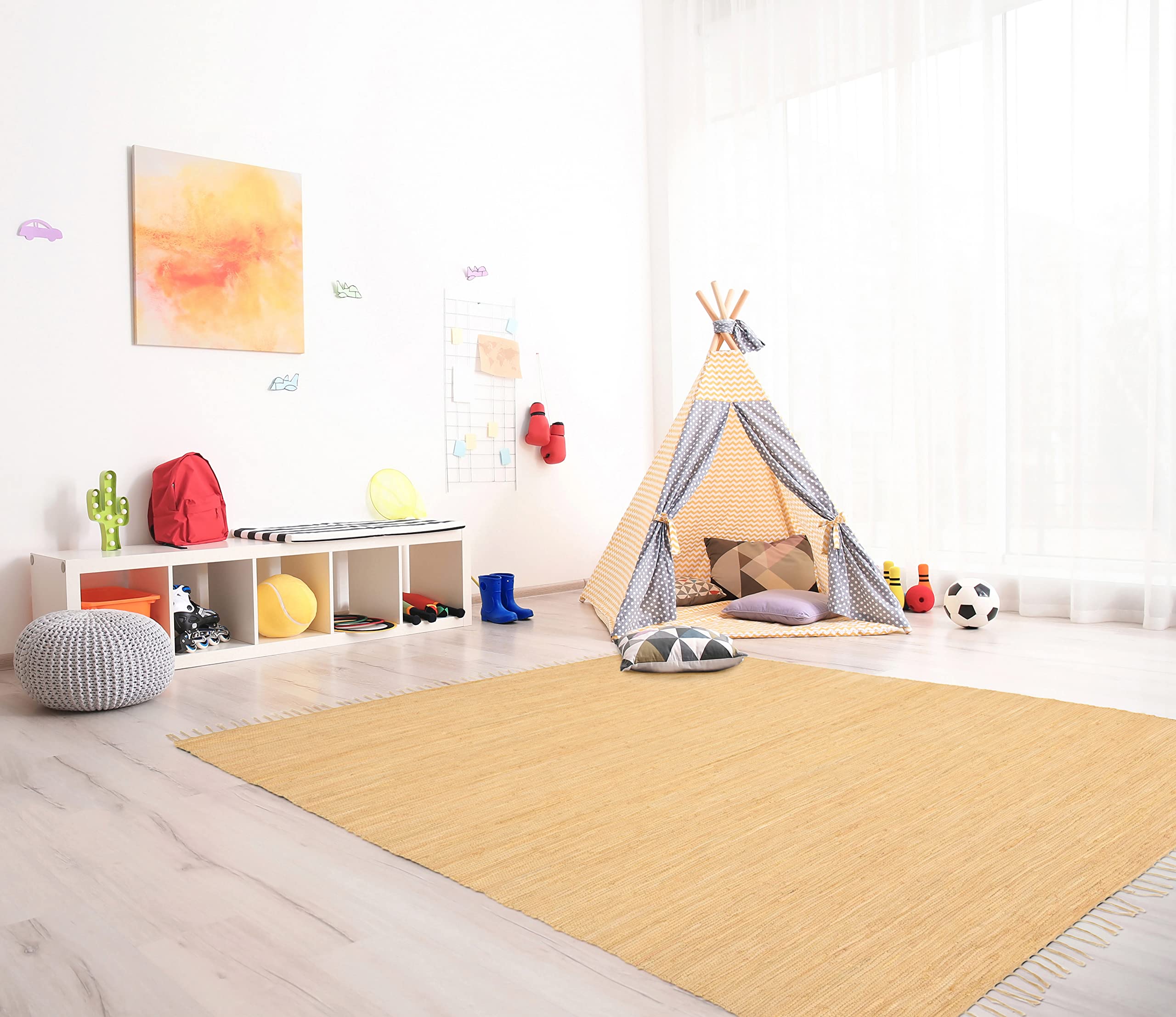 ONYXRUGS Handmade Dhurrie Cotton Chindi Rug for Living Room and Bedroom Durable, Washable and Stylish Carpet for Home Decor (Beige, 4x6 Feet) (B0C6GLLTY2) Amazon Price History, Amazon Price Tracker