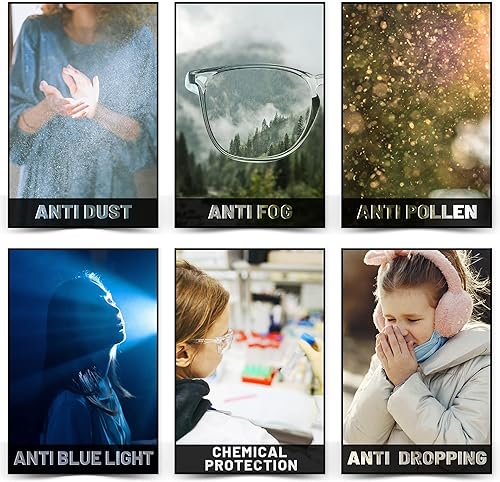 Miniatura 5 de Gafas de seguridad para enfermeras, gafas protectoras  Antivaho marco cuadrado elegante gafas transparentes para mujeres y hombres