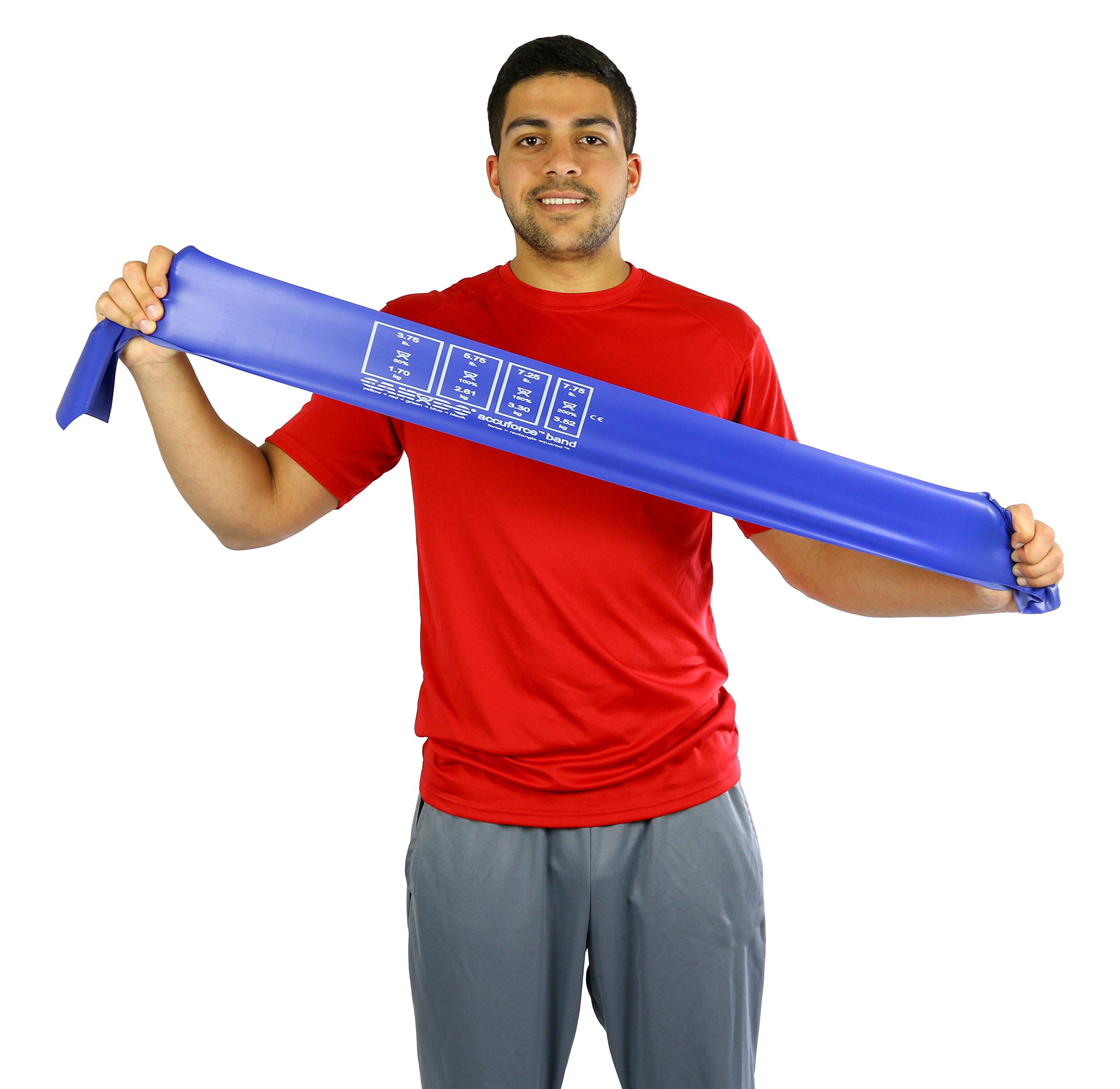 Cando accuforce ejercicio banda, 4 'Longitud, 50 yard roll, Blue: Heavy, 1